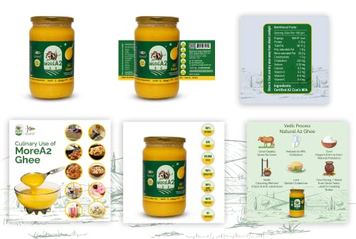 1 L More A2 Ghee | 100% Handcrafted | Bilona Ancient/Ayurvedic Hand Churning Method | Prepared Utilizing Natural Source Of Energy #TOP3