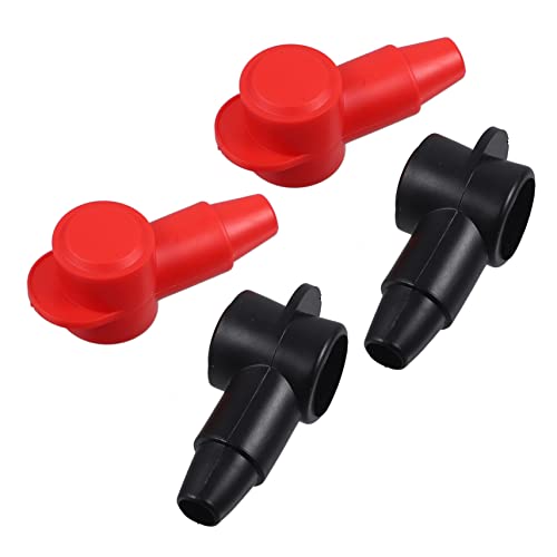 TOPBATHY 4Piezas Cubiertas Batería Protectoras De Aislante Rojas y Negras Para Protección De Bornes De Batería Vehículos y Marinas
