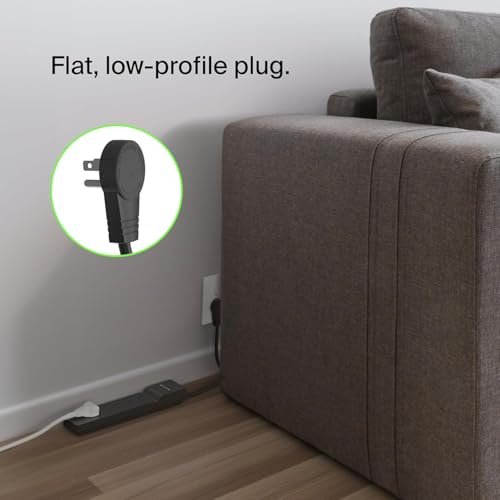 Belkin Power Strip Surge Protector with 6 AC Multiple Outlets - Flat Rotating Plug, 6 ft Long Heavy-Duty Extension Cord for Home, Office, Travel, Computer Desktop & Charging Brick (600 Joules) 3PK - image 4