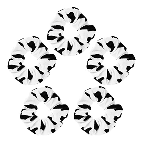 Pretyzoom 5Pcs Cow Hair Scrunchies Ponytail Holders Cow Print Christmas Elastic Hair Ties Rope Headwear Hair Accessories For Chinese New Year Holiday Christmas Party Decoration Supplies #TOP5