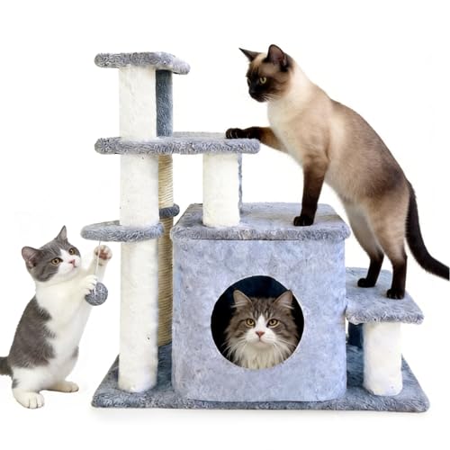 Torre de árbol para gatos con postes para rascar 25.6in miniatura 1