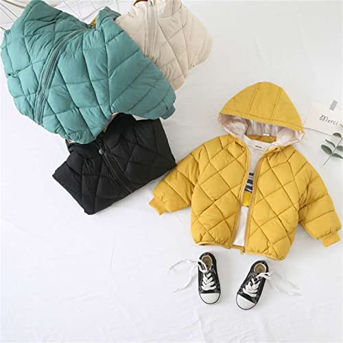 Toddler Winter Coat Girls Boys Unisex Fleece Lined Padded Jacket Windproof Solid Warm Hooded Outwear with Pockets4