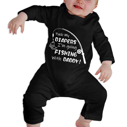 Pack My Diapers Im Going Fishing With Daddy Baby Outfits Unisex Infant One-piece Funny Bodysuit