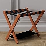YNIYUJKL Portaequipajes para Habitación De Invitados, Soporte Plegable para Maletas, Portaequipajes para Hotel, Portaequipajes Plegable Portátil De Madera Maciza, Porta,Brown-70x43x50cm