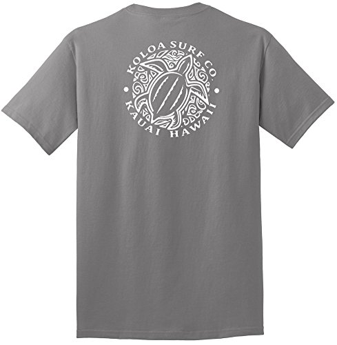 Koloa Surf Hawaiian Honu Turtle Heavyweight Tees-2XL-Medium Grey/w