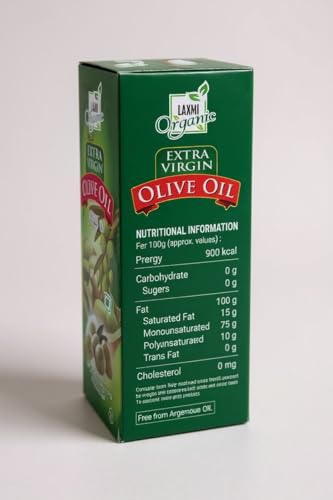 Image of LAXMI ORGANIC Extra Virgin Olive Oil 3L | Cold Pressed Jaitun Ka Tel | Pure & Natural Edible Oil for Cooking, Sauteing & Salad Dressing | Multipurpose Olive Oil for Hair, Skin & Baby Massage