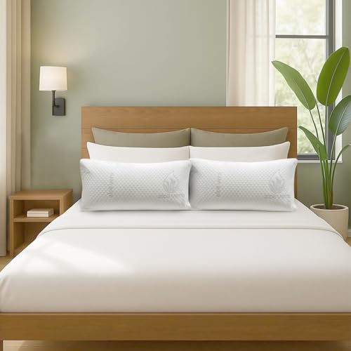 Miniatura 7 de Mercury Textil- Almohada De Aloe Vera De Copos De Espuma De Poliuretano, Almohada Ergonómica Adaptable,Transpirable,Firmeza Media-Alta 70cm Pack 2