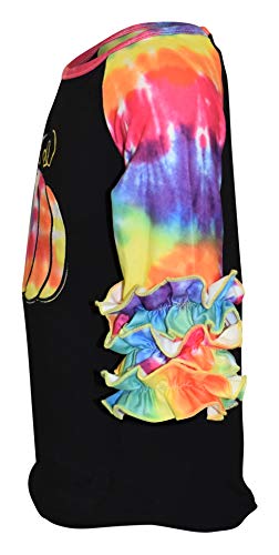 Unique Baby Girls Hippie Halloween Pumpkin Tie Dye Raglan Ruffled T Shirt3