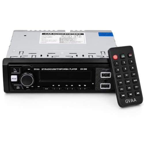 Image of AUTO SNAP Single DIN Car Stereo MP3 Player with USB, AUX, FM Radio, Bluetooth, Hands-Free Calling & Digital Display | Car Music System with Easy Controls with App