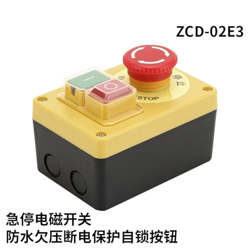 Interruptor electromagnético Zcd-02E3 con botón de parada de emergencia industrial 2