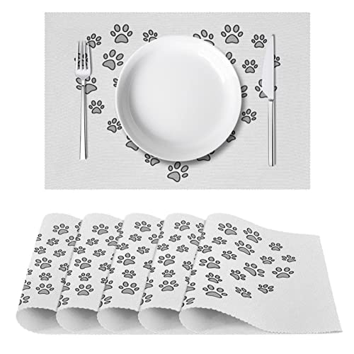 Sets de table en tissu Oxford lavables en forme de cœur x4
