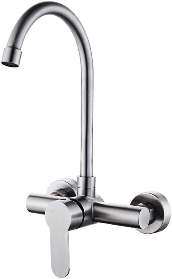 Wall-Mounted 304 Stainless Steel, Kitchen Sink, Balcony Laundry Pool, in-Wall Installation, hot and Cold Water, Faucet