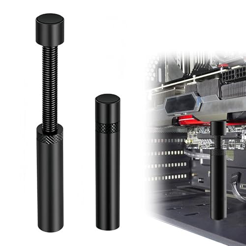 Caldamn 74mm-120mm Höhenverstellbare Gpu Stütze Schwarz Grafikkarten Halterung Grafikkarten Stütze Gpu Halterung Stabile Stütze Inklusive Mutternsicherun Komplett Aus Aluminium