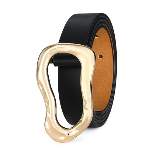 Waist Belt For Women Fashion Black Belt with Gold Buckle Women Belts for Jeans Dresses2
