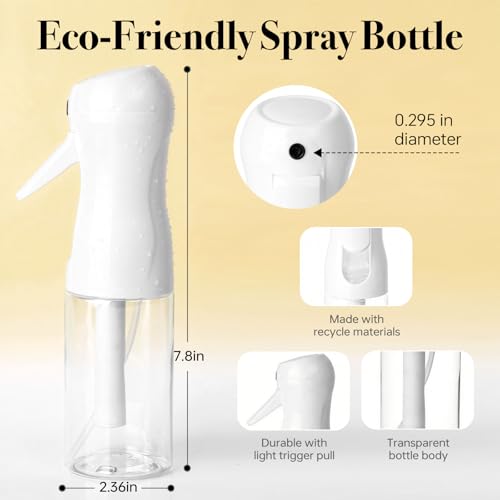 AMOYOX Spray Bottle for hair 3Pack 200ml/6.8oz Fine Mist Spray Bottle Ultra Fine Continuous Spray Water Bottle Fine Mist Sprayer for Hair Styling, Plants, Cleaning, Misting & Skin Care