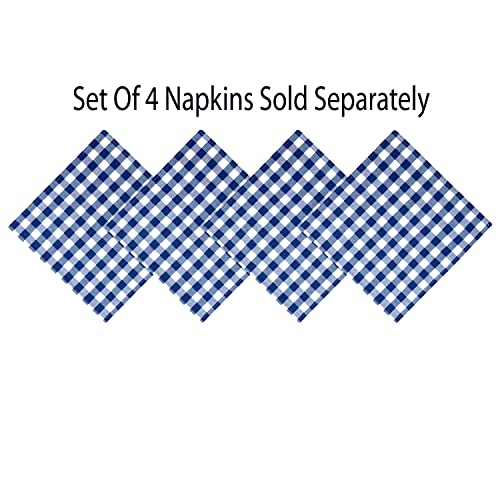 Home Bargains Plus Country Rustic Buffalo Plaid Cotton Fabric Tablecloth, Checkered Cottage Gingham Easy Care Tablecloth, 60” X 84” Oblong/Rectangle, Blue #TOP3
