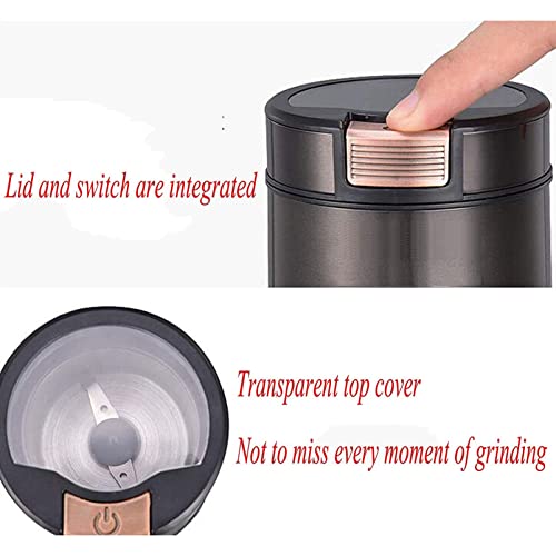 Moedor de café, moedor elétrico de especiarias, 200 W - lâminas de aço inoxidável e proteção contra