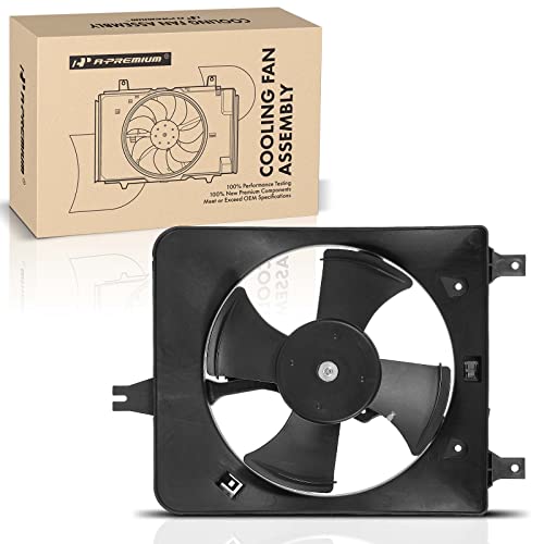 A-Premium A/C Condenser Fan Assembly Compatible with Select Honda Models - Accord 1998 1999 2000 2001 2002, 2.3L - with Motor, Replace# 38605PAAA01, 38615PAAA00 by A-Premium - Used condition - US$54.39