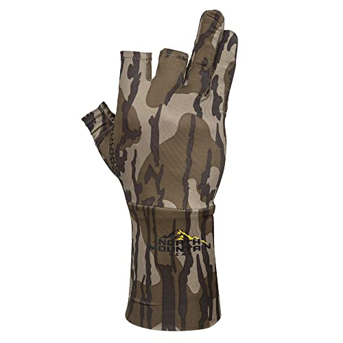 North Mountain Gear Camo Hunting Gloves - Fingerless - Mossy Oak Bottomland - Thumbnail 4