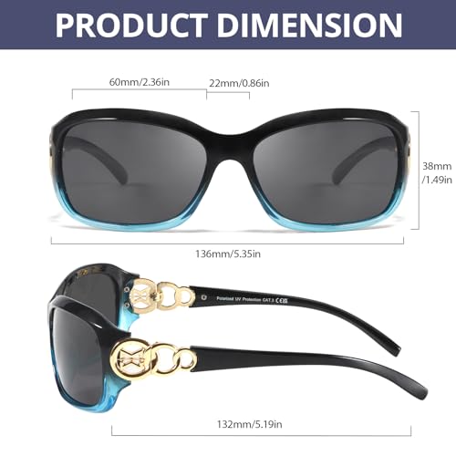 FIMILU Polarized Sunglasses for Women, Retro Stylish Glasses Reduce Glare Sun Glare UV Protection for Travelling Vacation4