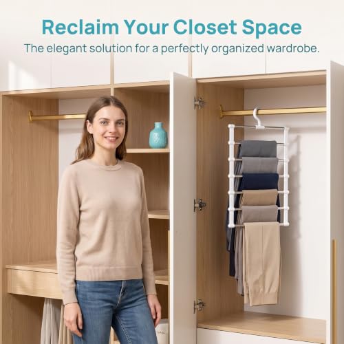 Trouser Hangers Space Saving, 4 Pack Multi Layer Hangers for Trousers - Image 4