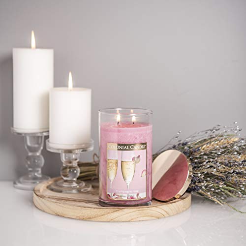 Colonial Candle Classic Cylinder Scented Jar Candle, Champagne Rose, 18 Oz, Two Lead-Free Cotton Wicks, Single, Red #TOP1