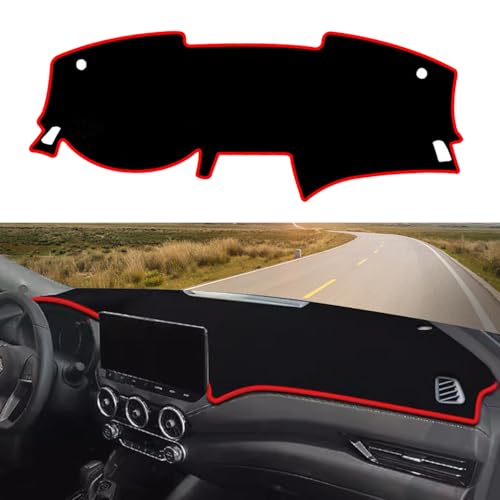Blazeray Car Dashboard Cover Mat for Nissan Sentra 2020 2021 2022 2023 2024 2025 2026 Non-Slip Dashboard Mat Pad Interior Accessories Custom Fit Dash Mat Sunshade Windshield Glare(Red Edge)