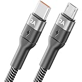 deleyCON 1m Cavo Micro USB USB-C a Micro-USB Cavo di Ricarica e Dati per Ricarica e Sincro...
