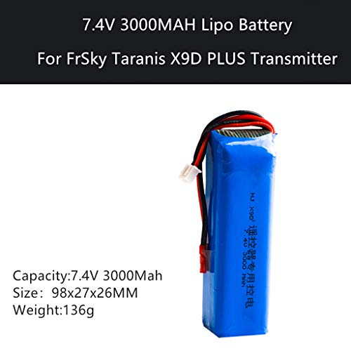Dinglong Améliorer 7.4V 3000MAH Batterie Lipo pour FrSky Taranis X9D Plus Émetteur – vue 2
