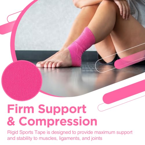 Image of OK TAPE Athletic Sports Tape(4 Packs) Pink- 32.8ft Per Roll Athletic Tape for Injuries,Strong Stick No Residue Athlete & Sport Trainers First Aid Injury Wrap, Hockey Stick