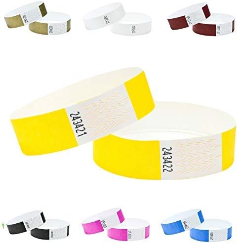Made from Tyvek® 3/4 inch 100 Pack, Paper Like Bracelets Used for Events, Nightclubs, waterparks etc. Sunshine Yellow