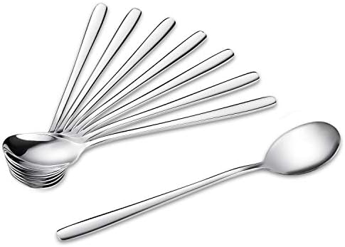 Spoons, Korean Soup Spoons,Stainless Steel Spoon with long Handle Set of 8