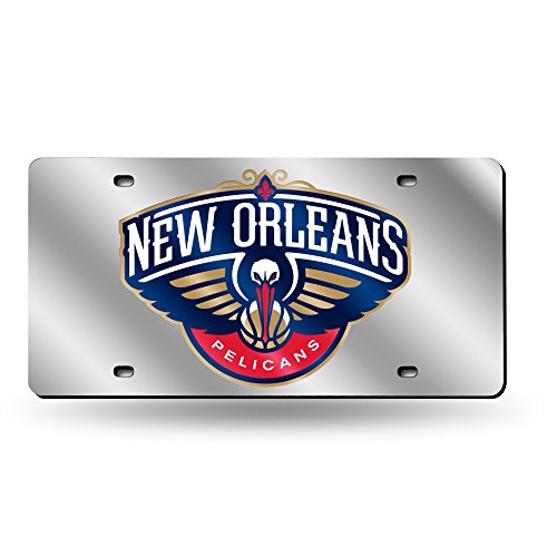 Rico Industries NBA New Orleans Pelicans Laser Inlaid Metal License Plate Tag
