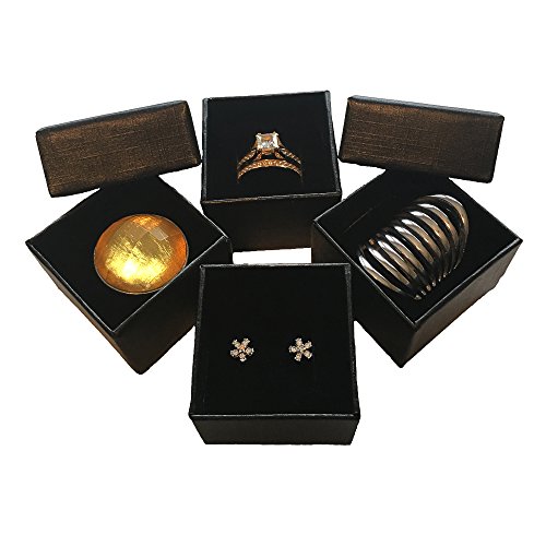 Marimor Jewelry Black Ring Gift Box With Foam And Velvet Insert Wholesale Pack Of (12) #TOP2