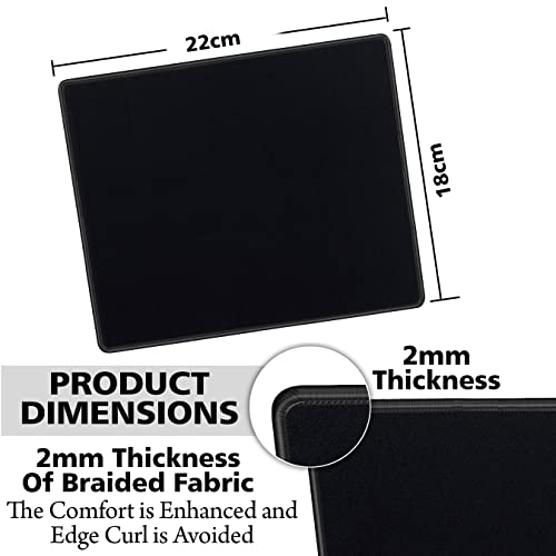Saitech It 10 Pack 2Mm Mouse Pad With Stitched Edges Non-Slip Rubber Base, Premium-Textured And Waterproof Mousepads Bulk, Mouse Pad For Computers, Laptop, Office & Home (220 X 180X 2Mm) #TOP1