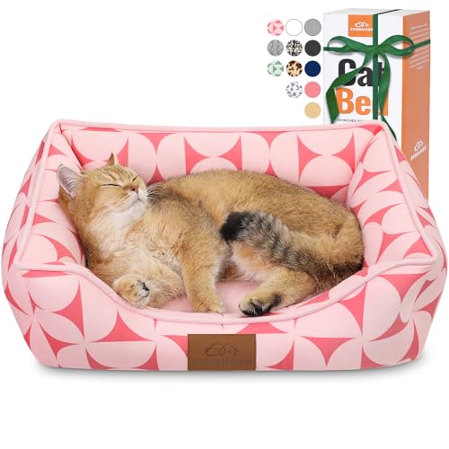Zerbuger Orthopedic Cat Dog Bed (Small Pink Pattern)