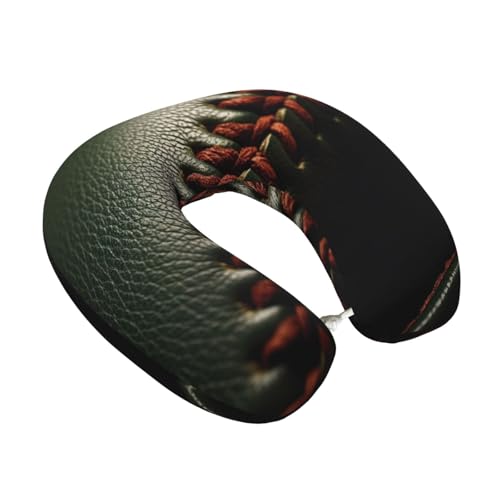 Almohada de viaje negro de espuma viscoelástica ajustable miniatura 2