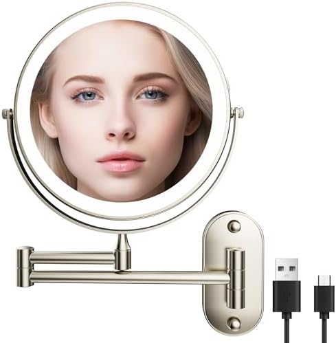 Specchio Da Viaggio LED Ricaricabile Con 76 Luci, 3 Temperature Colore, Dimmerabile 300-1500 Lux, Regalo Per Lei - 3
