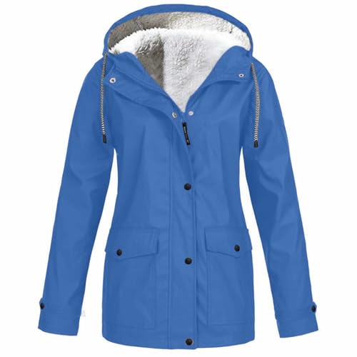 Manteau d'hiver épais femme XXL fini le froid avec ce trench bleu