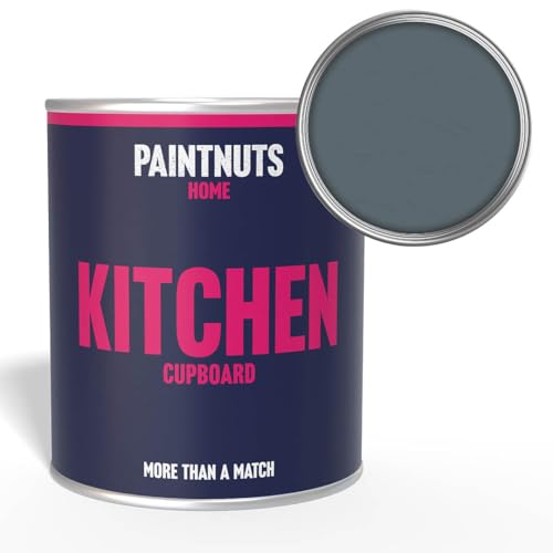 Paintnuts Kitchen Cupboard Paint - RAL-7031 - BLUE GREY Satin 1 Litre Tin