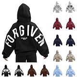 Forgiven Hoodie for Women Men Oversized Letter Print Hoodies Long Sleeve Pullover Top Fashion Sweatshirts with Pocket