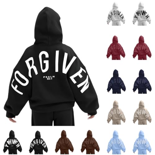 Forgiven Hoodie for Women Men Oversized Letter Print Hoodies Long Sleeve Pullover Top Fashion Sweatshirts with Pocket