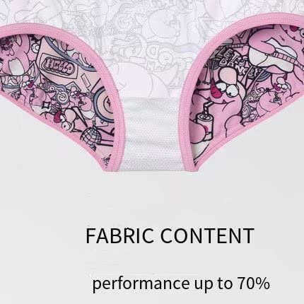 Bongbongfa Ladies Panties Hip Raise Mid Waist Bottoms Cute Cartoon Pink Briefs 3 Packs #TOP7
