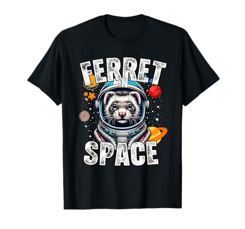 Funny Ferret Designs "Furetto nello spazio" Amanti del furetto Maglietta