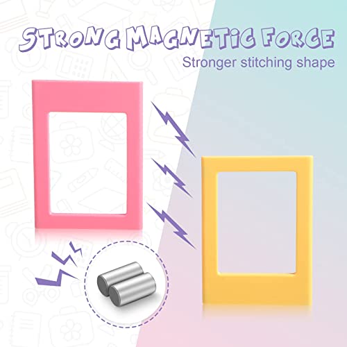 Epakh 20 Packs Magnetic Photo Picture Frame Cute Mini Table Photo Frame Holder 3 Inches Plastic Colorful Photo Display Compatible With Fujifilm Instax For Fridge Refrigerator Office #TOP3