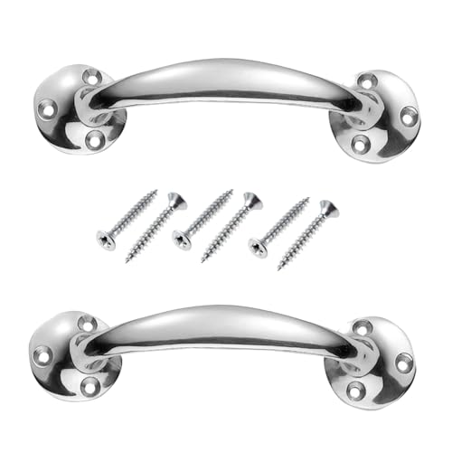 SISI UK Chrome Plated Victorian Bow Shaped Handles 150mm Bow Door Pull Handle with Screw for Furniture Drawer Cupboard Cabinet Pulls Cupboards Pack of 2