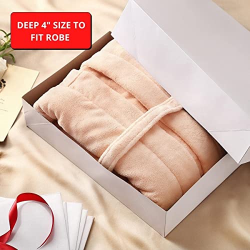 Momoni 13 Piece Gift Boxes With Lids Of Assorted Sizes With 4 Inch Deep Robe Boxes And 8X8X4 Gift Box- Wrapping Boxes Set Christmas Gift Boxes For Wrapping Christmas Gifts, Bridesmaid Proposal, Birthday, Holiday, Wedding (White) #TOP3