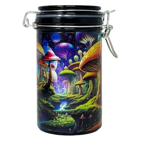 Ted Miller Innovation - 6" XL Glass Storage Jar: Cosmic Mushroom Cover
