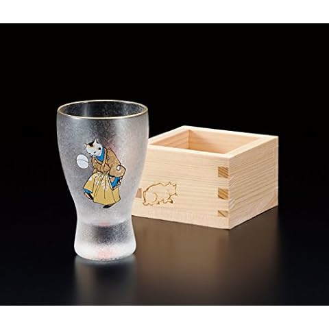 Aderia Japan Edo Neko Temari Football Cat MasuZake Glass (Japanese Sake Glass) w/Masu Box Cute Cats 6616 Cover