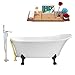Tub, Faucet and Tray Set Streamline 59" Clawfoot NH341BL-GLD-140